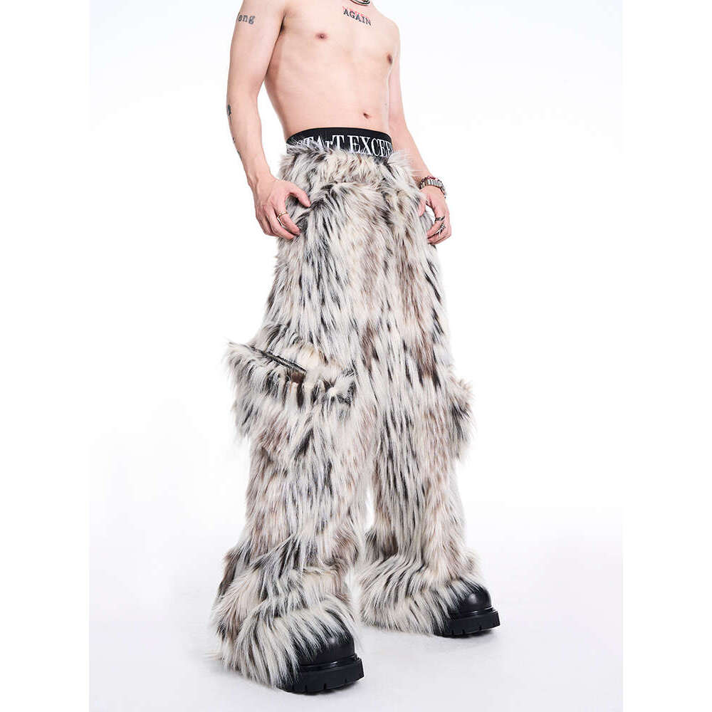 Men's Clothing Light Luxury Niche Plush Casual For Men's Autumn And Winter Faux Fur Pants