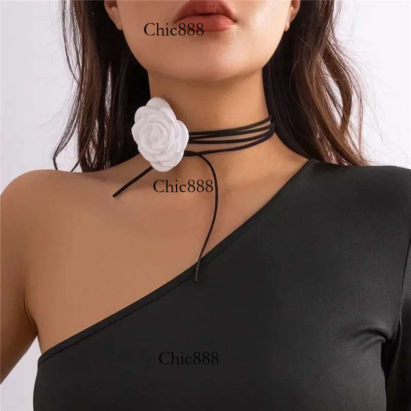 Rose wer Clavicle Chain Necklace for Women 4 Colors Gothic Ladies Korean Fashion Adjustable Sexy Rope Choker Y2K Accessories