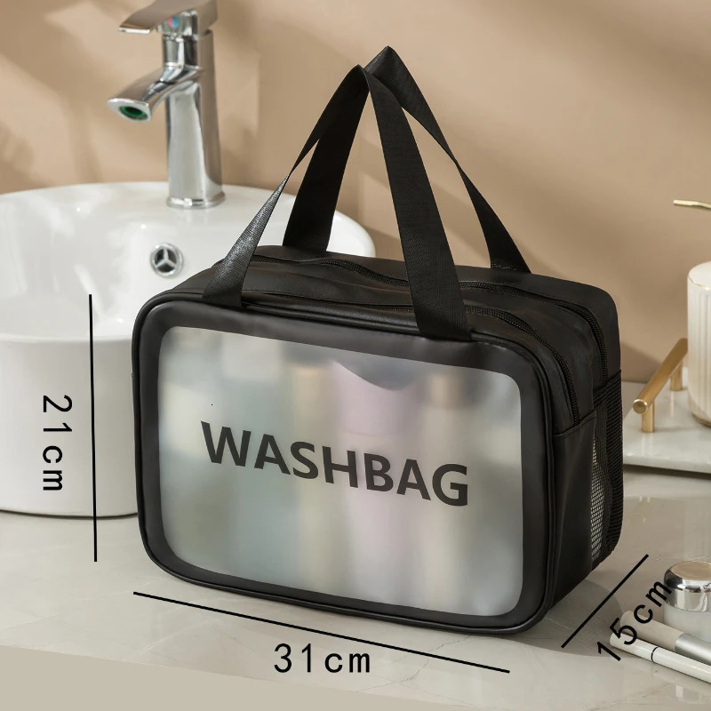 Travel Origanizer Large Transparent Dry Wet Separation Makeup Bag for Traveling and Home 250314