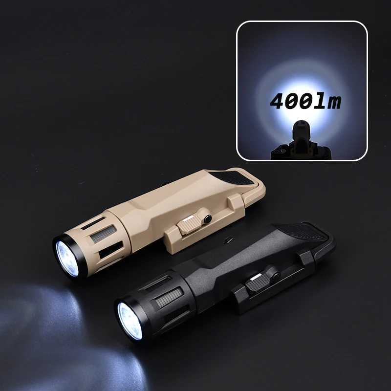 WML Long Tactical Flashlight Hunting Reconnaissance Aircraft Pistol Rifle Accessories Constant/Instantaneous/Flash Suitable for 20MM Picatinny Rail X2