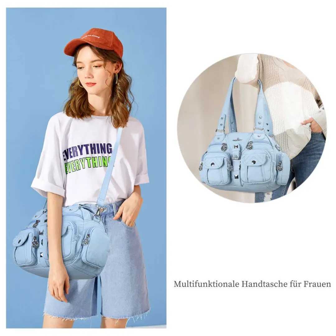 Angel Wen handbag Sahel top handle handbag PU Shoder bag Garbage bag Gift Shoder bag Y250318