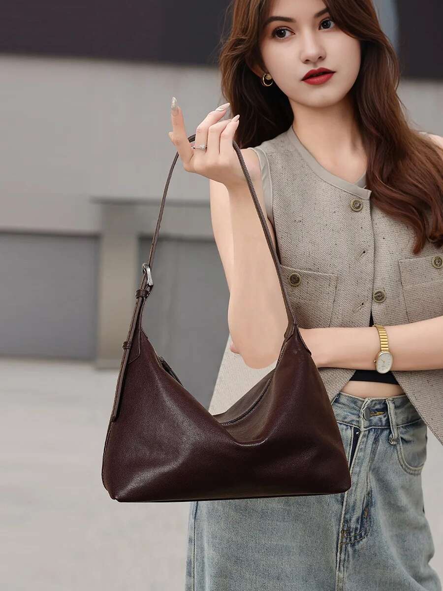 First layer vegetable tanned cowhide armpit classic crossbody hobo bag all-match casual genuine leather commuting shoulder dumpl