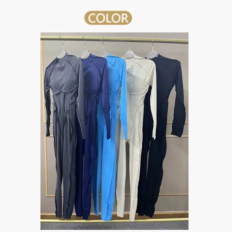 New autumn/winter womens one-piece jumpsuit long sleeved sexy backless slim fit sportswear X250318
