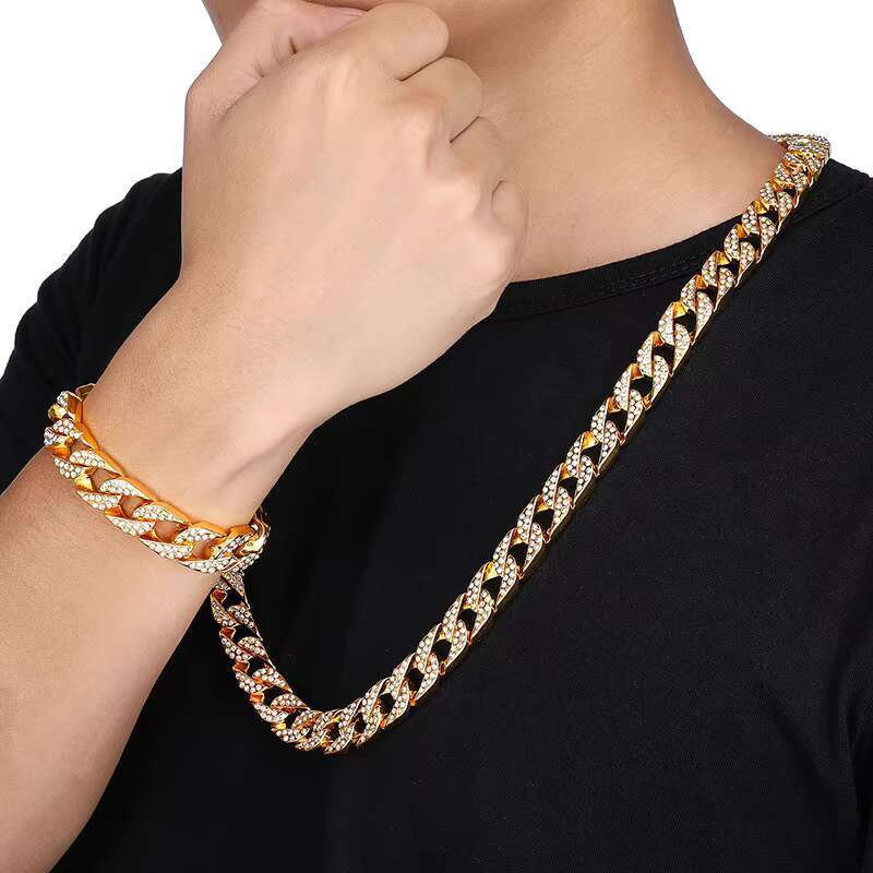 Hip hop accessory 13mm full diamond fashion Cuban chain bracelet