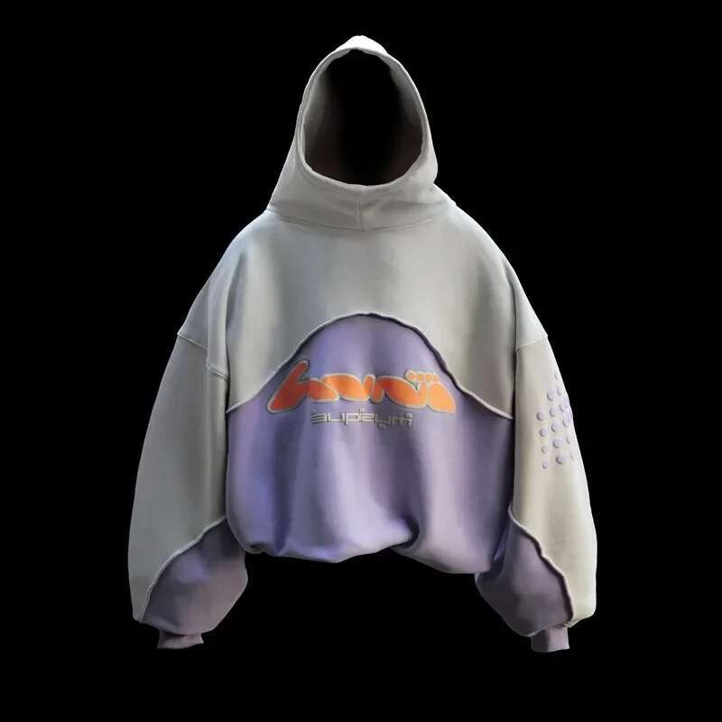 Haruku Baggy Hoodie Y2k Letter Pattern Printed Splicing Design Sweatshirt Gothic Vintage Men Women Oversized Casual Pullover