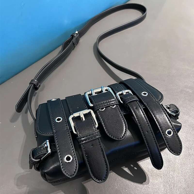 Moto & Bike Small Square Bags For Women Designer Handbags And Purses 2025 New In Vintage Belt Buckle Shoulder Crossbody