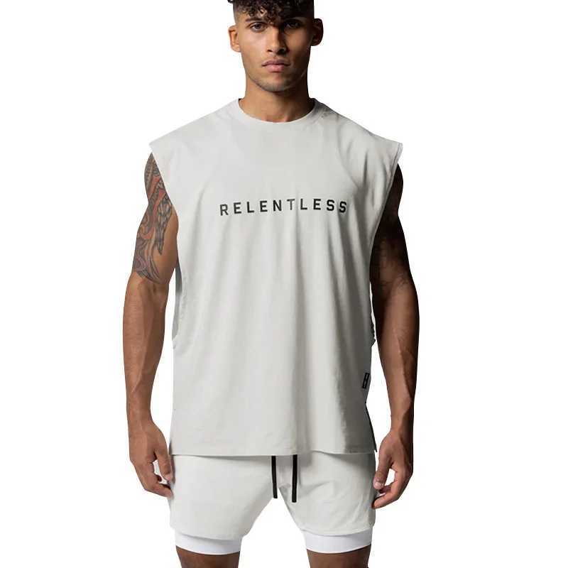 Mens summer cotton casual vest fitness clothing sleeveless running single sole sportswearT250318