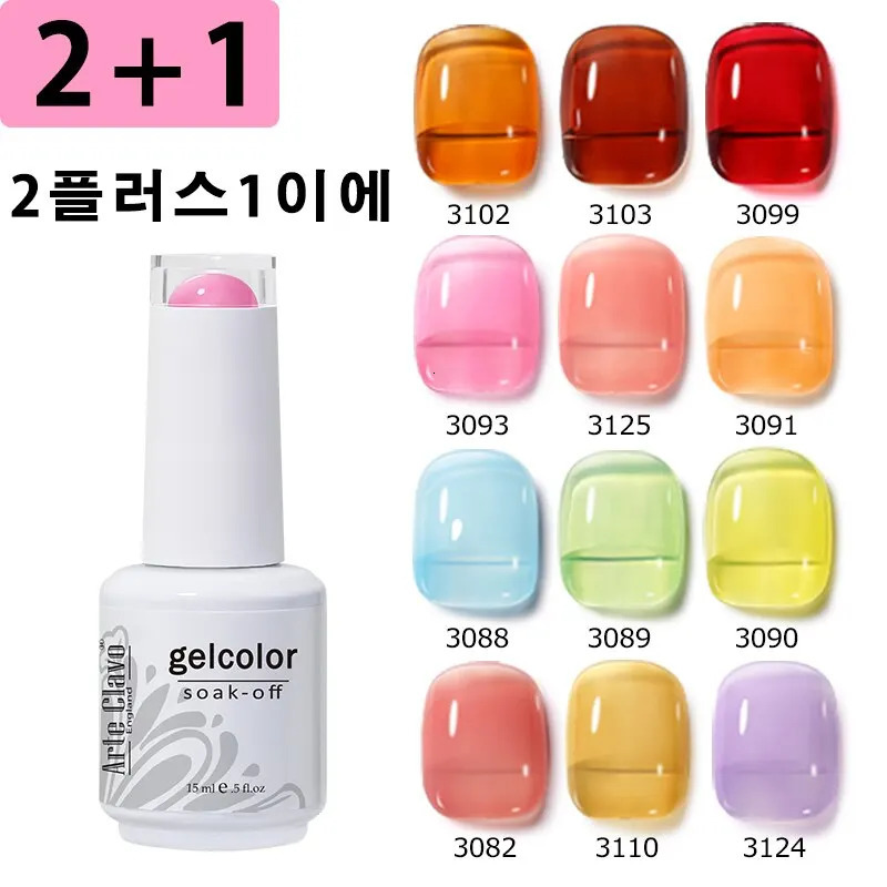 Arte Clavo 3pcs Summer Colorful Jelly Gel Nail Polish Translucent Semi Permanent Varnish UV LED For Nail Art Manicure Gel 250314