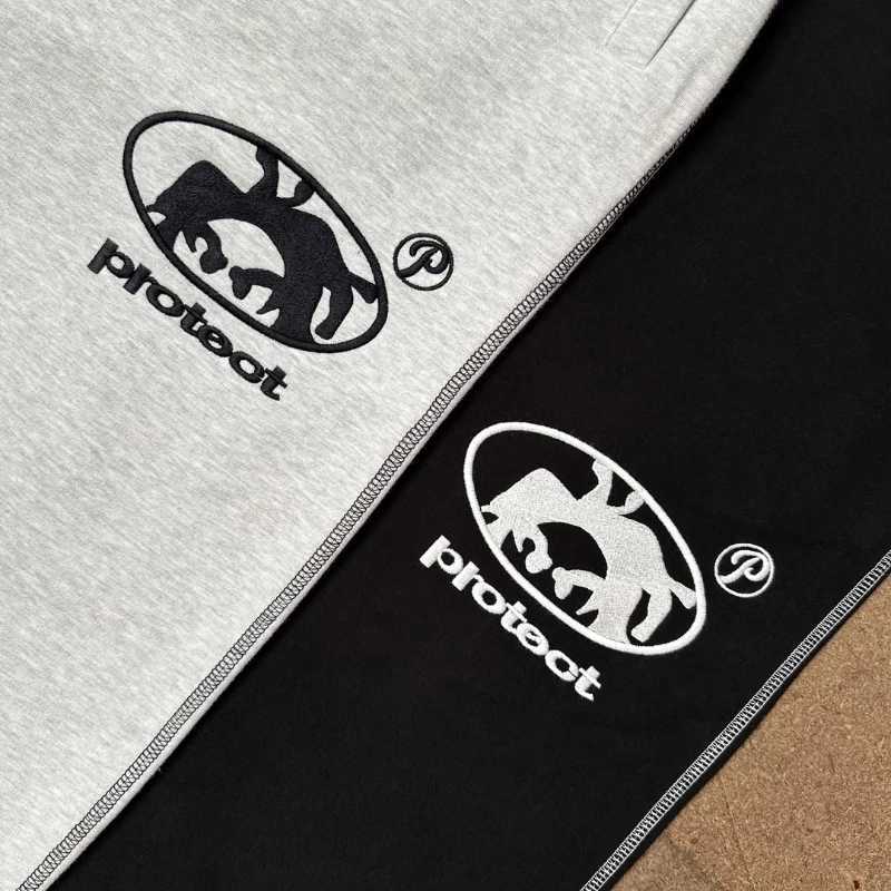 Y2K mens clothing fashion Harajuku solid color casual pants retro pattern couple style floor pants W250318