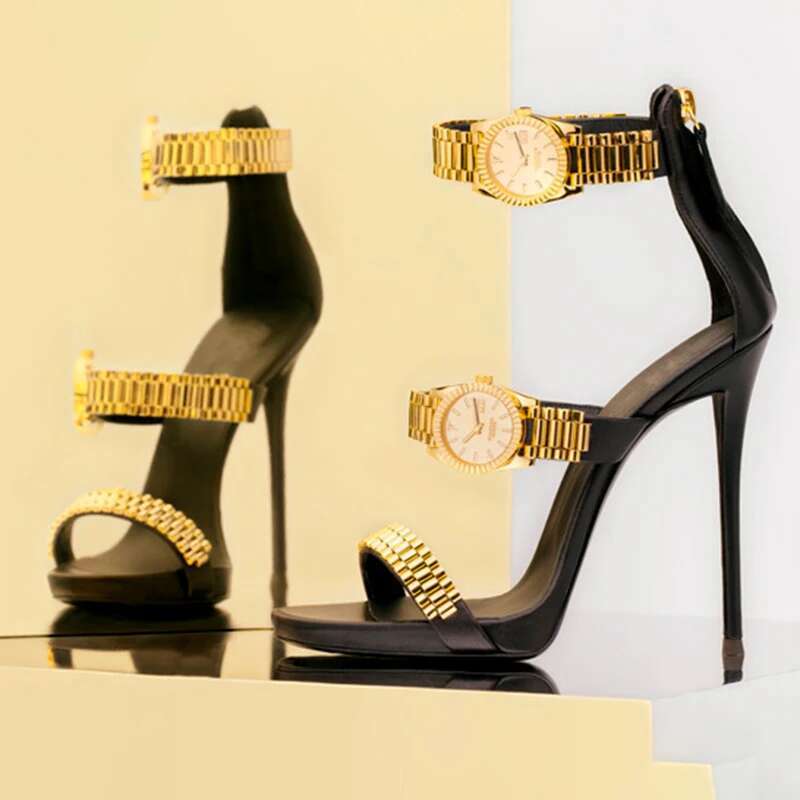 Fashion Watch Strap Sandals Sexy High Heel Women Shoes