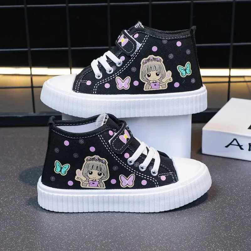 Multi Colored Kids Casual Shoes Mid Top Anti Slip Spring Autumn Outdoor Kids Canvas Shoe Sizes 26-37 Womens Sandals W250318