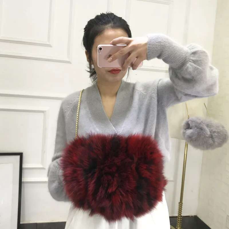 Bags For Female Real Fur Purse Envelope Fashion Designer Handbag New Women Chain Shoulder Bag