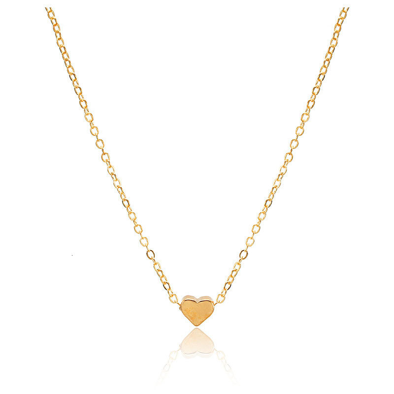 Simple Love Pendant Necklace Female Alloy Peach Heart Choker Temperament Personality Everything Clavicle Chain Jewelry
