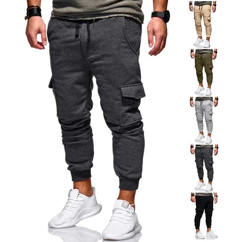 2023 new mens breathable ultra-thin casual pants muscle fitness exercise Trouser bottom mens running training leg jogging track board W250318