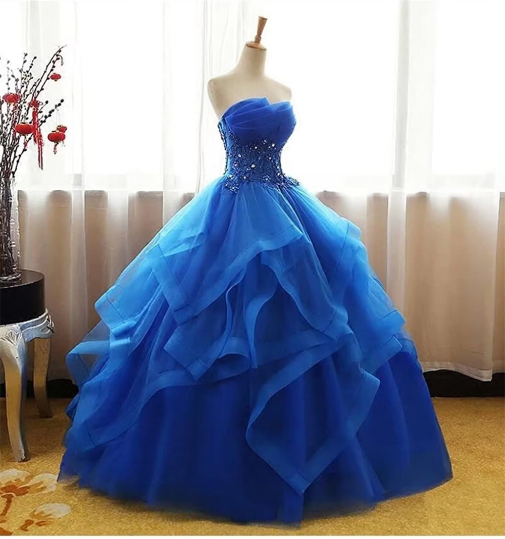 Ball Gown Quinceanera Dresses Art Deco-inspired Neck Crystal Appliques Lace-up Tulle Plus Size Sweet 15 16 Princess Birthday Party Gowns Vestidos De 1