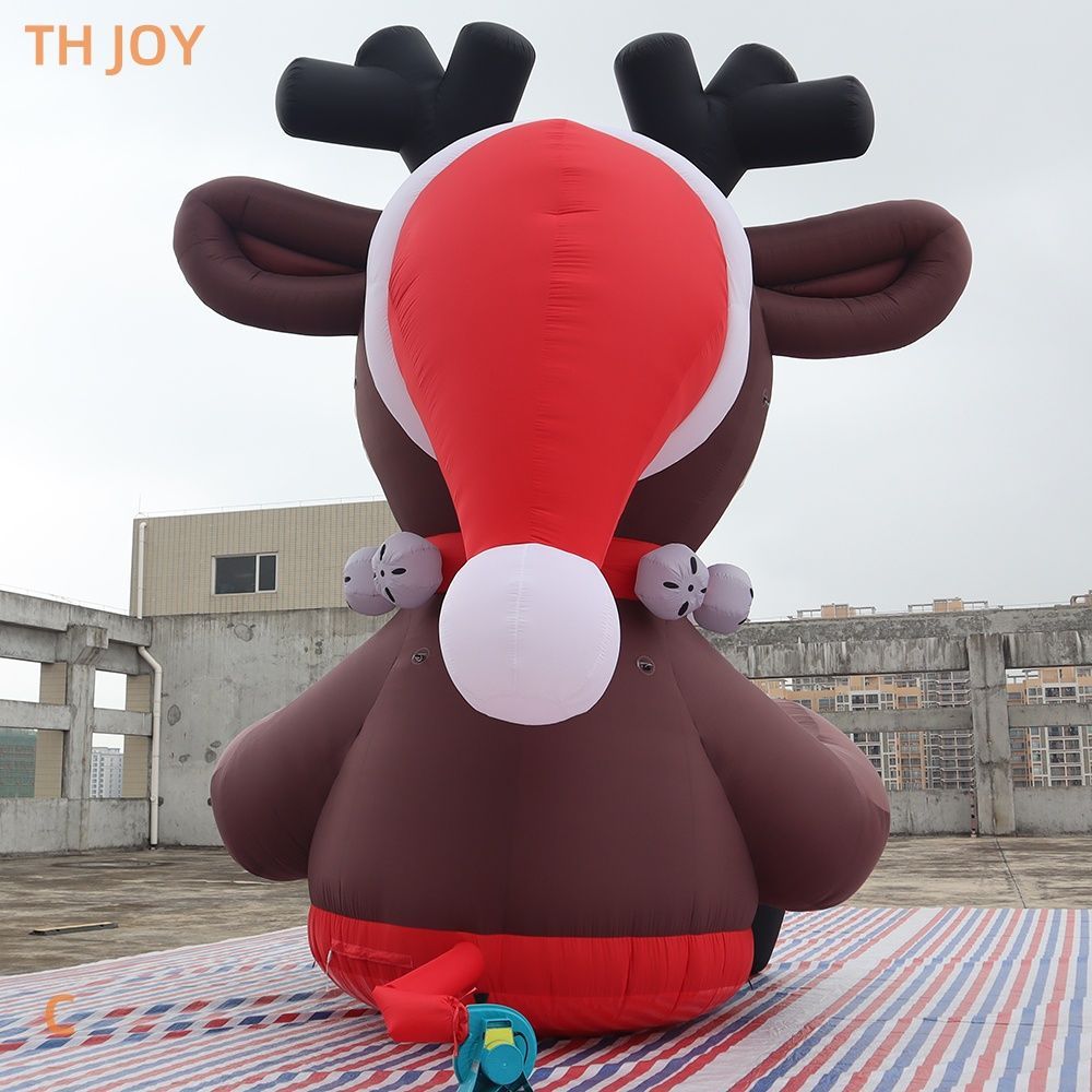 Free shipment outdoor activities 40ft 12m tall Giant Christmas Inflatable Santa Reindeer Cartoon For Decoration, custom made blow up reindeer model wi