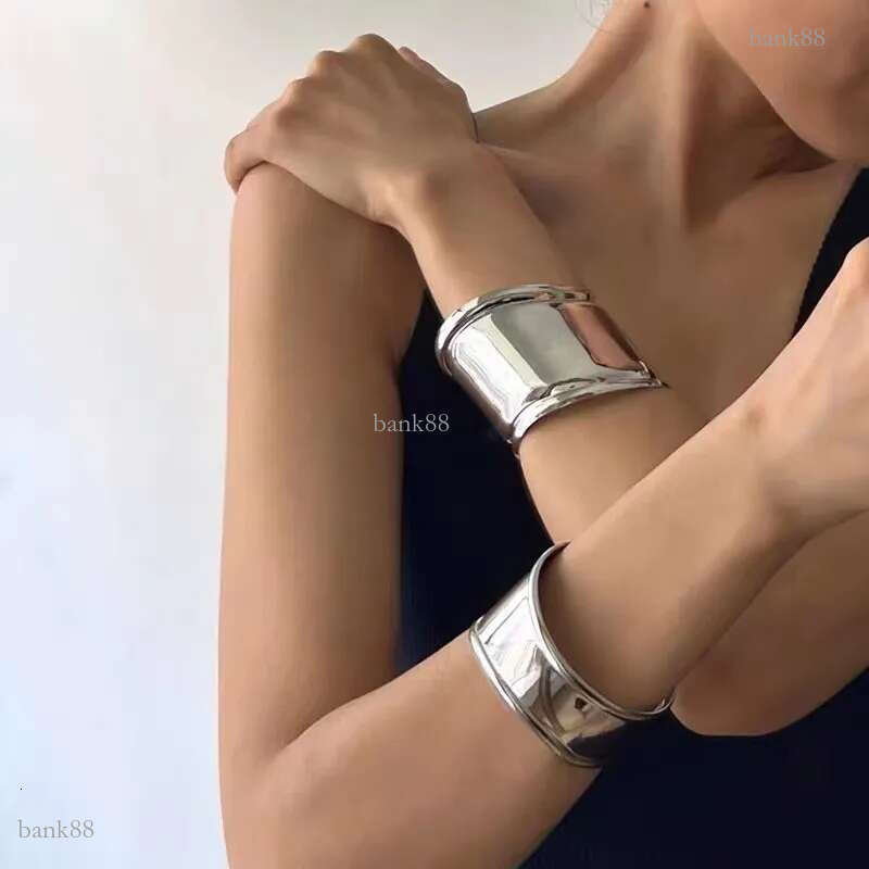 Hiphop Rock Punk Couple European American Cuff Bangle personality versatile fashion alloy cuffs irregular wide edition smooth metal bracelet wholesale