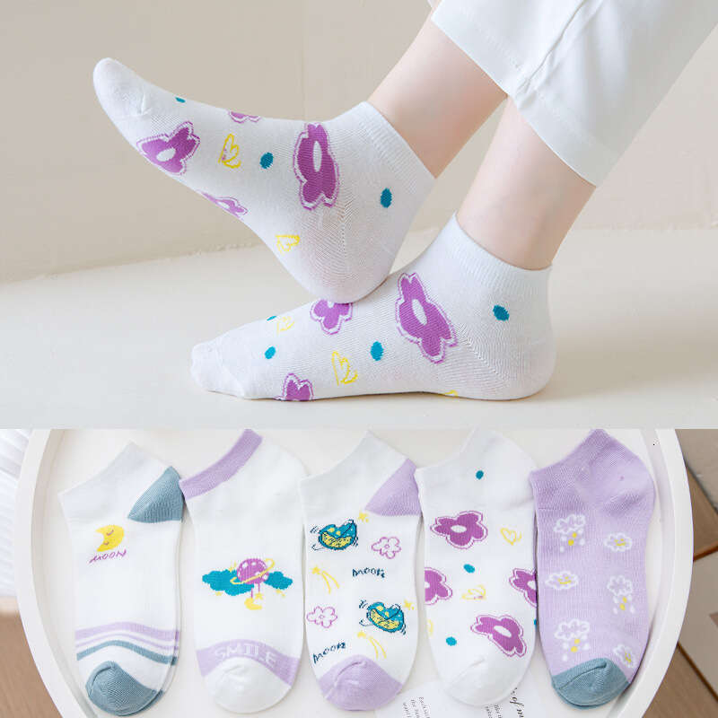 Sock Designer Designer Socks for Women Zhuji Spring and Autumn Ins Little Bear Womens Low Top Medium High Barrel Boat Socks Mens Short