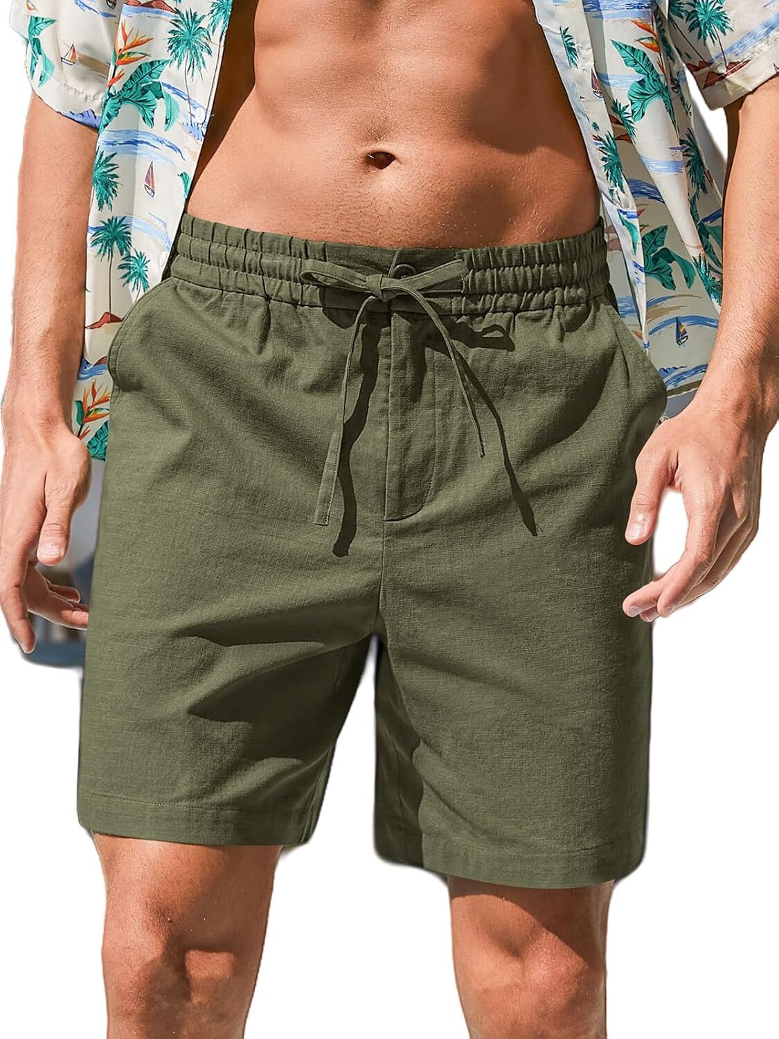 Mens Shorts Casual Drawstring Inseam Shorts Stretch Summer Beach Wear Fashion solid color shorts
