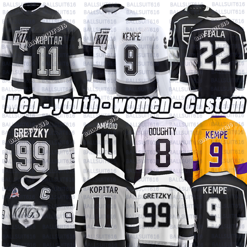 #99 Wayne Gretzky Jersey LA Kings jersey Anze Kopitar Kevin Fiala Adrian Kempe Quinton Byfield Hockey Jerseys