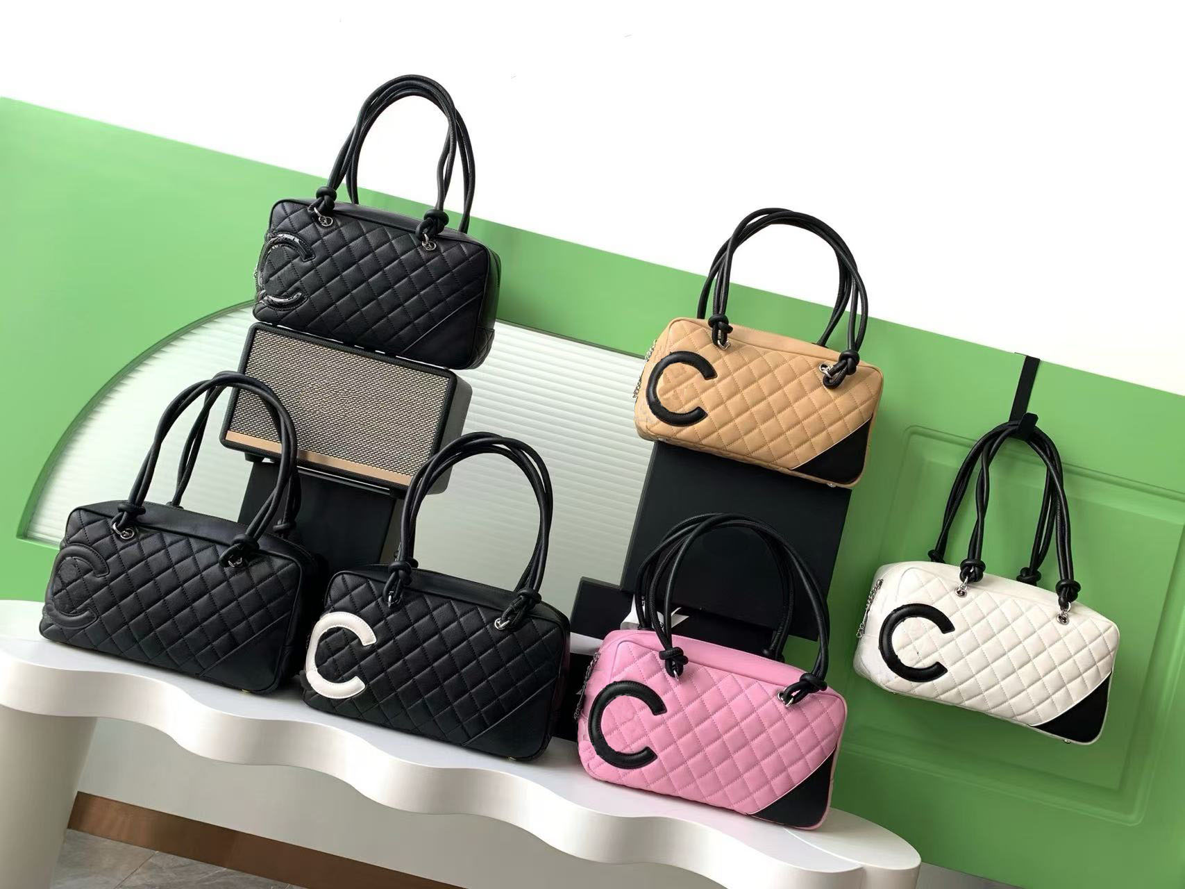 Kang Peng bowling bag women's new small fragrant Boston handbag fashion Ringer commuting crossbody chain bag