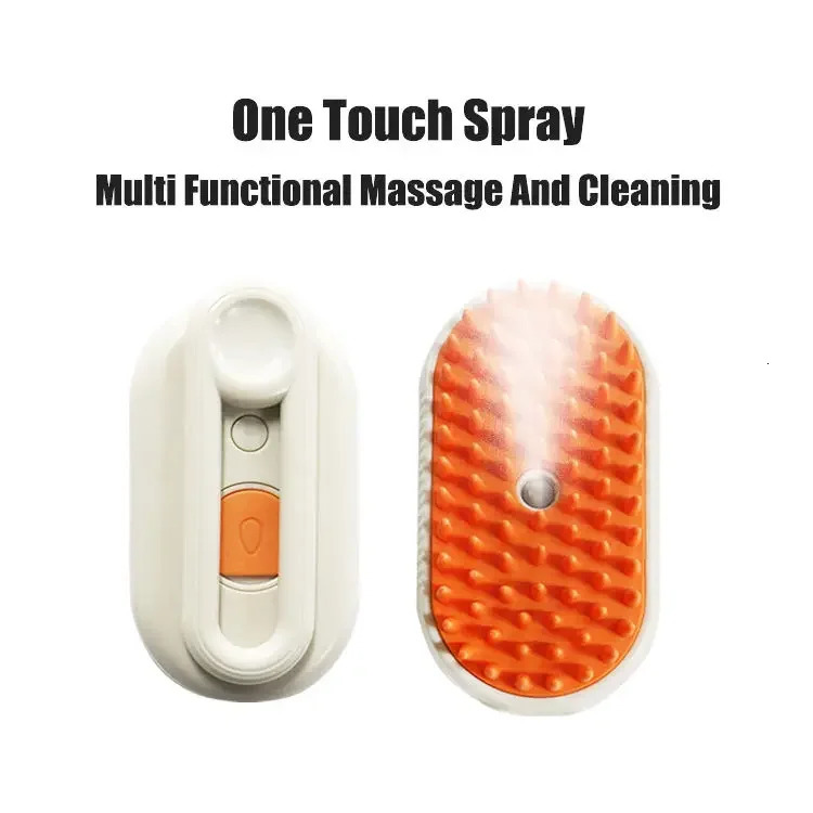 3in1 dog and cat electric brush cleaning steam spray massage comb retractable handle pet beauty hair removal 250318