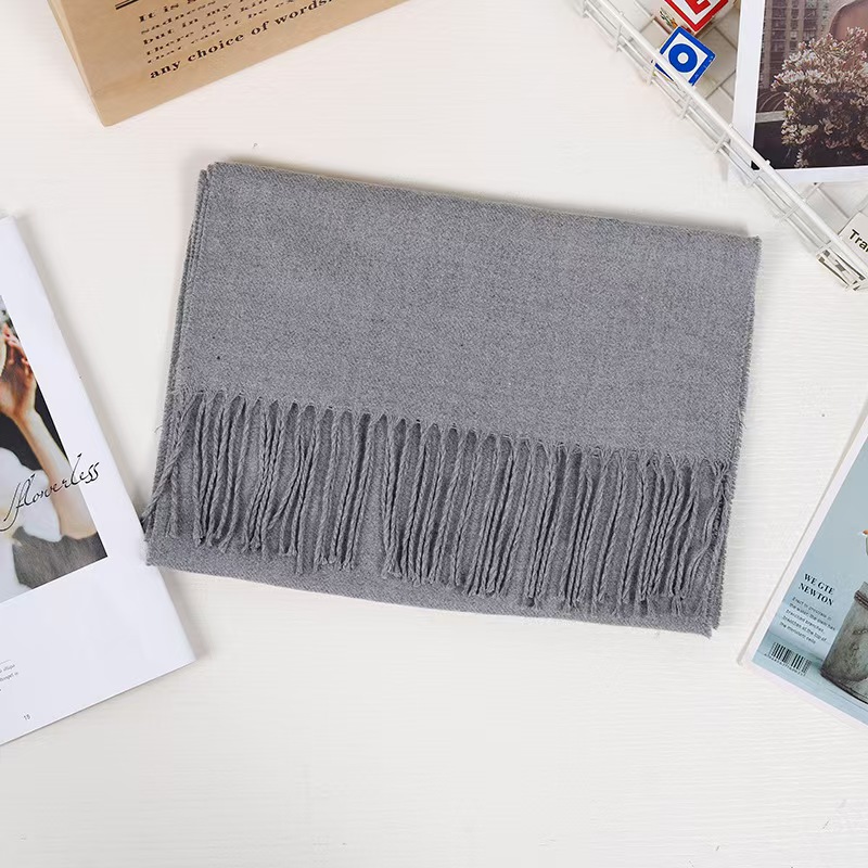 K156 Autumn and winter fashion solid color imitation cashmere thin scarf small version shawl adult annual meeting gift neck scarf wholesale