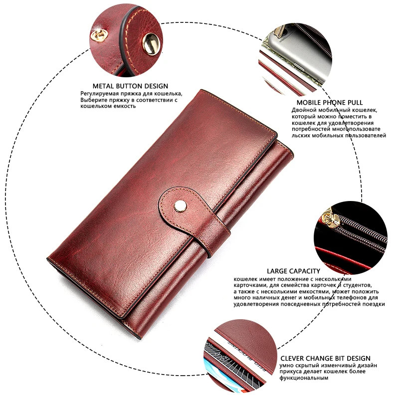 WESTAL Genuine Leather Womens Wallets for Cards Coin Purse 250317