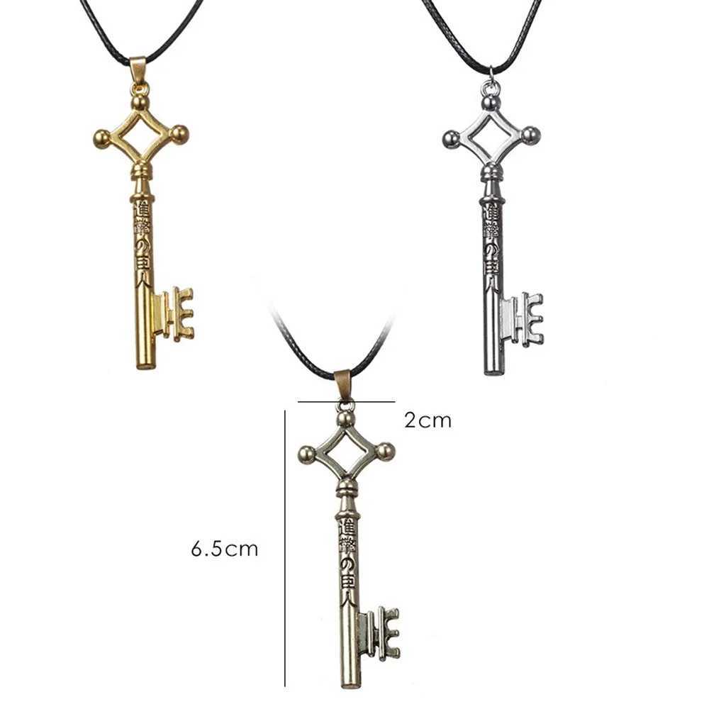 SUMEN 2024 Attack Titan Necklace Eren Key Shingeki No Kyojin Pendant Fashion Retro Anime Jewelry Mens Role Playing W250318