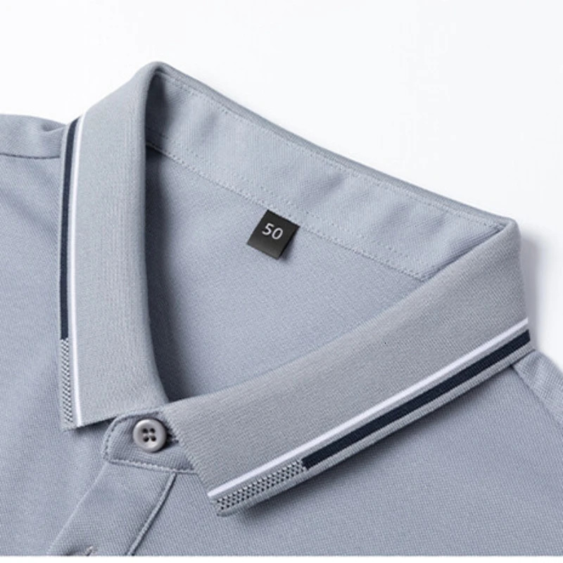Mens and Fashionable Waffle Short Sleeve Polo Shirt Lapel Ice Silk Breathable Casual Summer High-End 250317