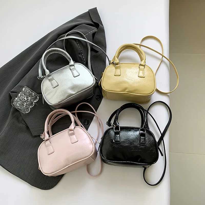 Texture PU Leather Small Top-handle Bags Solid Color Handbags Designer Casual Crossbody Shoder Bag For Daily Used Y250318