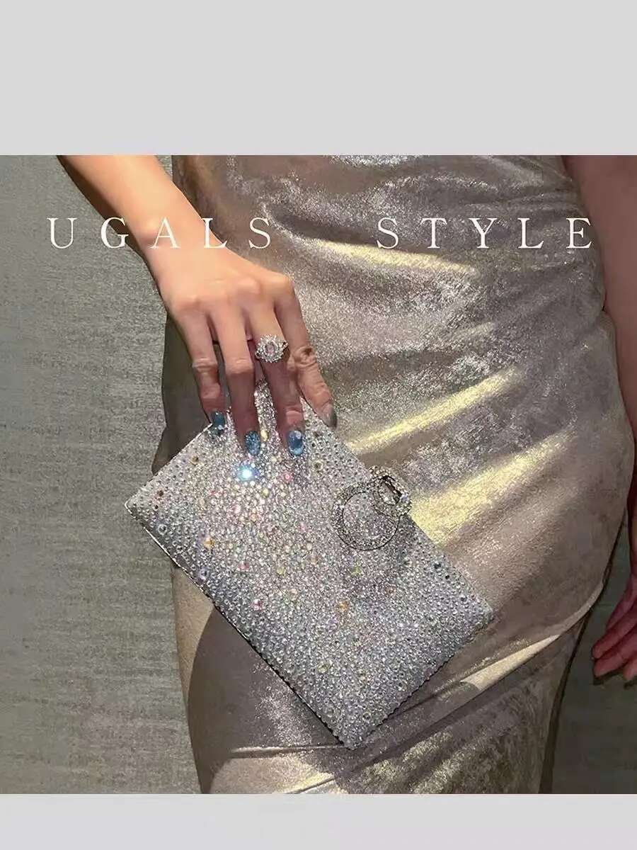 Bg Shiny Clutch Purse For Wedding Party Fashion Glitter Dia Evening Women Handbag Shoulder Crossbody Bag