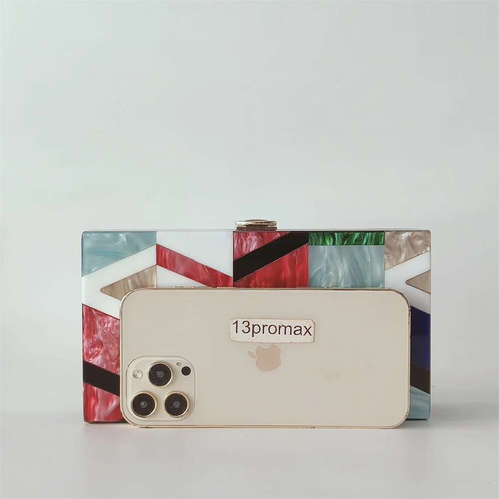 Colorful Geometric Acrylic Box Day Clutches Evening For Women Sac A Main Femme Mini Party Wedding Brand Wallet Purses Bags