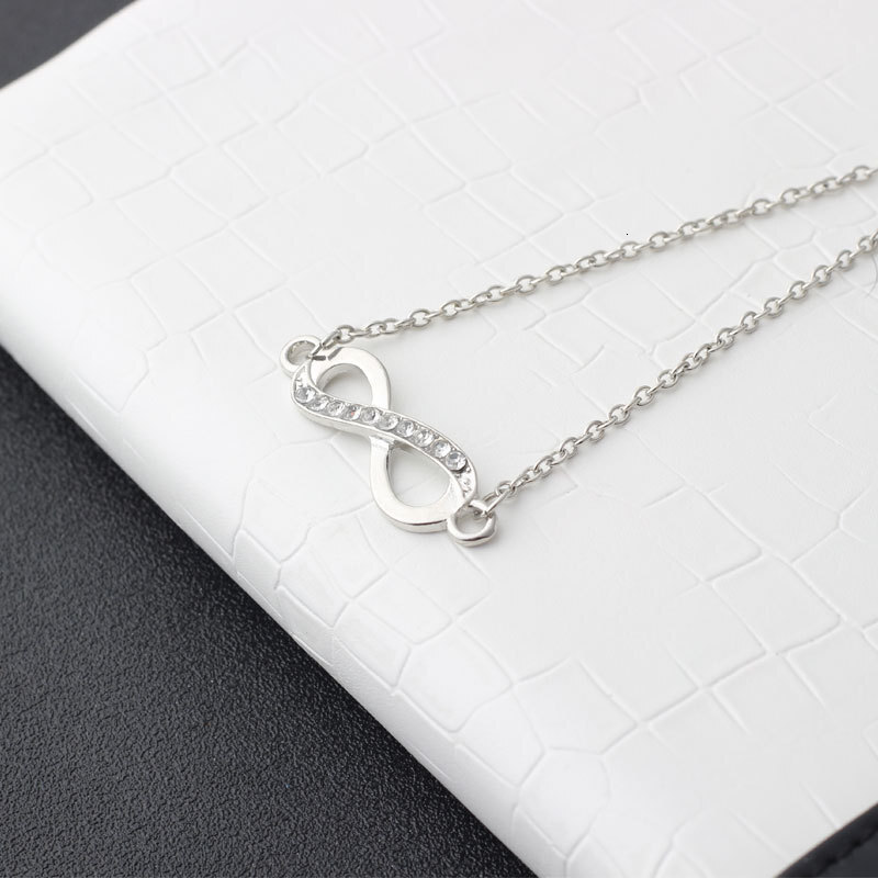 Infinity 8 Figure Necklace Women Simple Fashion Diamond Infinity Item Jewelry