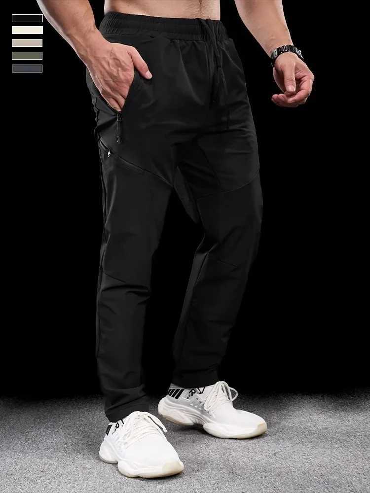 New Autumn Winter Men Quick-drying Sports Casual Trousers Gym Fitness Running Training Clothes Micro-elastic Zipper Pocket Pants W250318