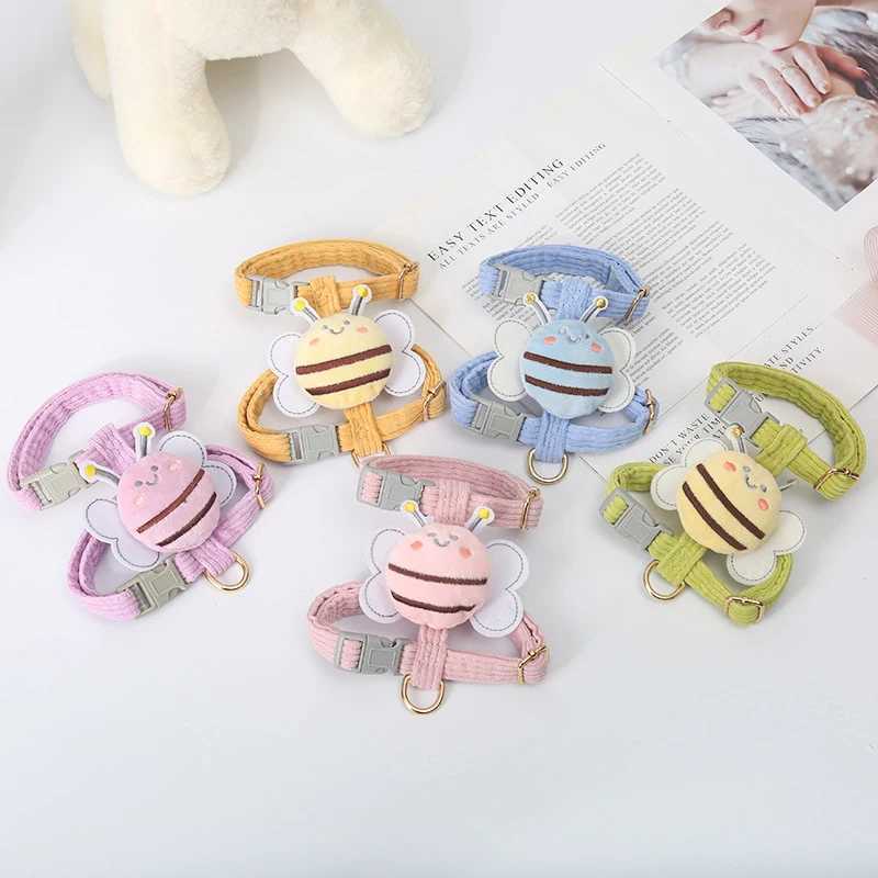 Pet Strap Set Cute Bee Dog Cat Strap Soft Adjustable Outdoor Walk Prevent Loss Dog Cat Strap Pet SuppliesT250318
