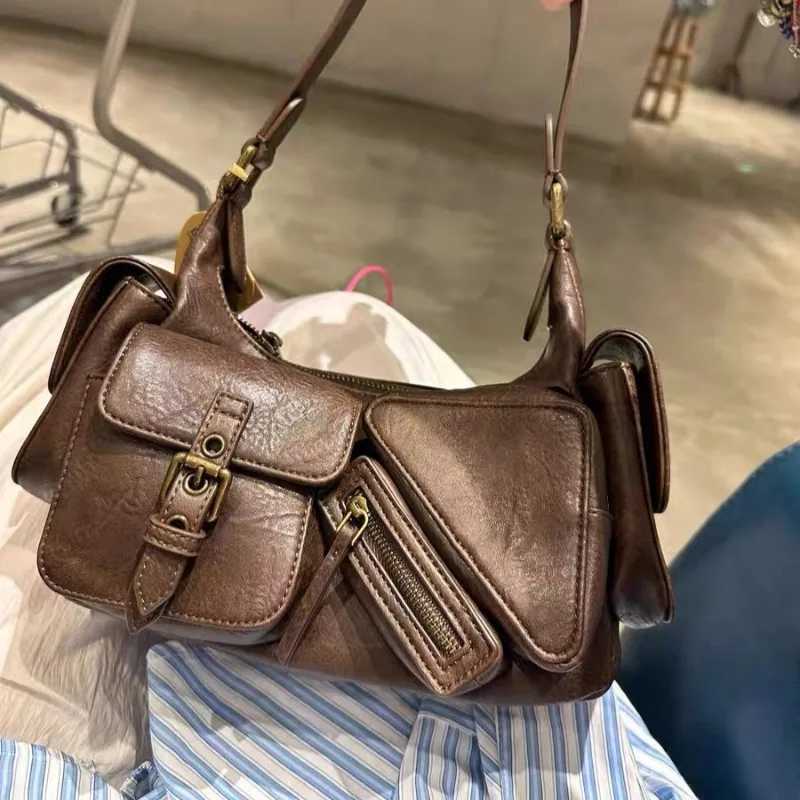 Y2k Punk Motorcycle Handbag Luxury Designer Cool Girl High End Mens Handbag Y250318