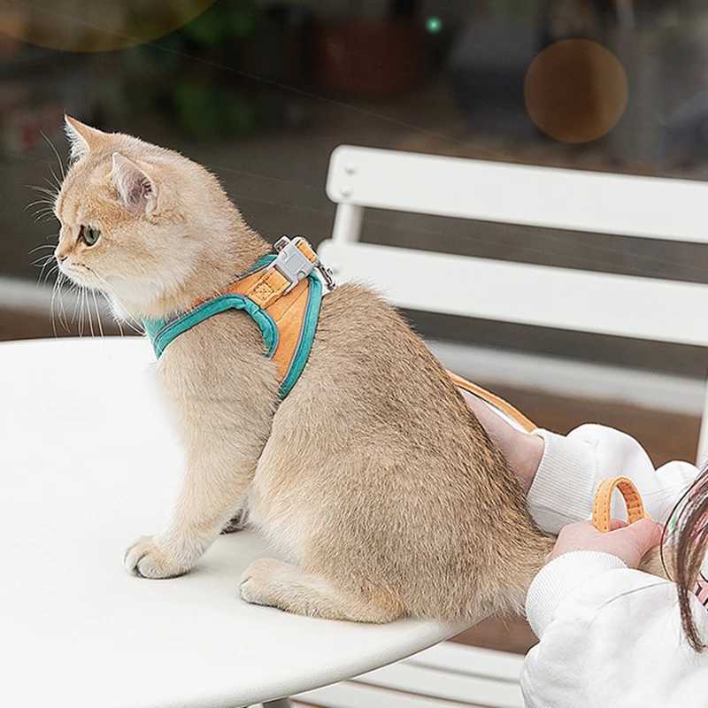 Cat Harness Leash Set For Chihuahua Accessories Dog Cat Vest Pug Leashes Walking Tools Walk Out Leads Rope Collar SuppliesT250318