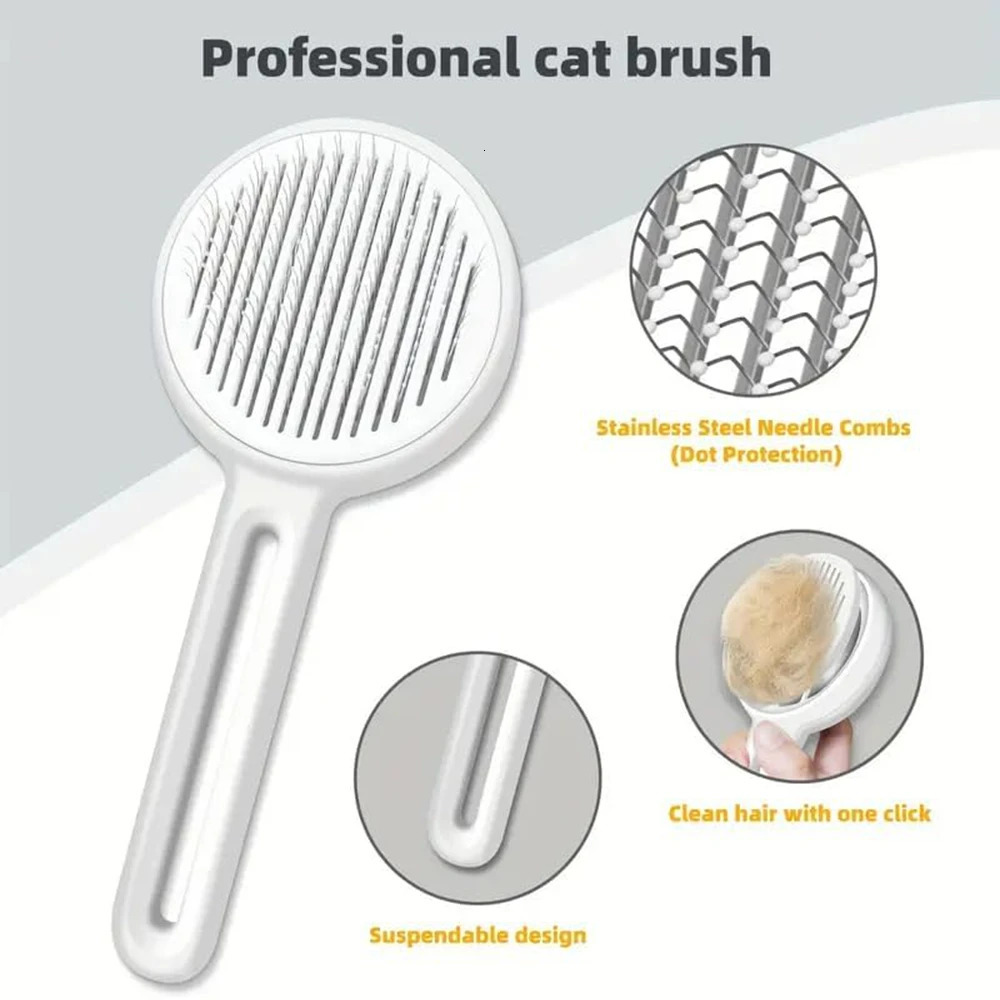 Pet brushes dog combs pet grooming products care stainless steel puppy cleaning tools accessories 250318