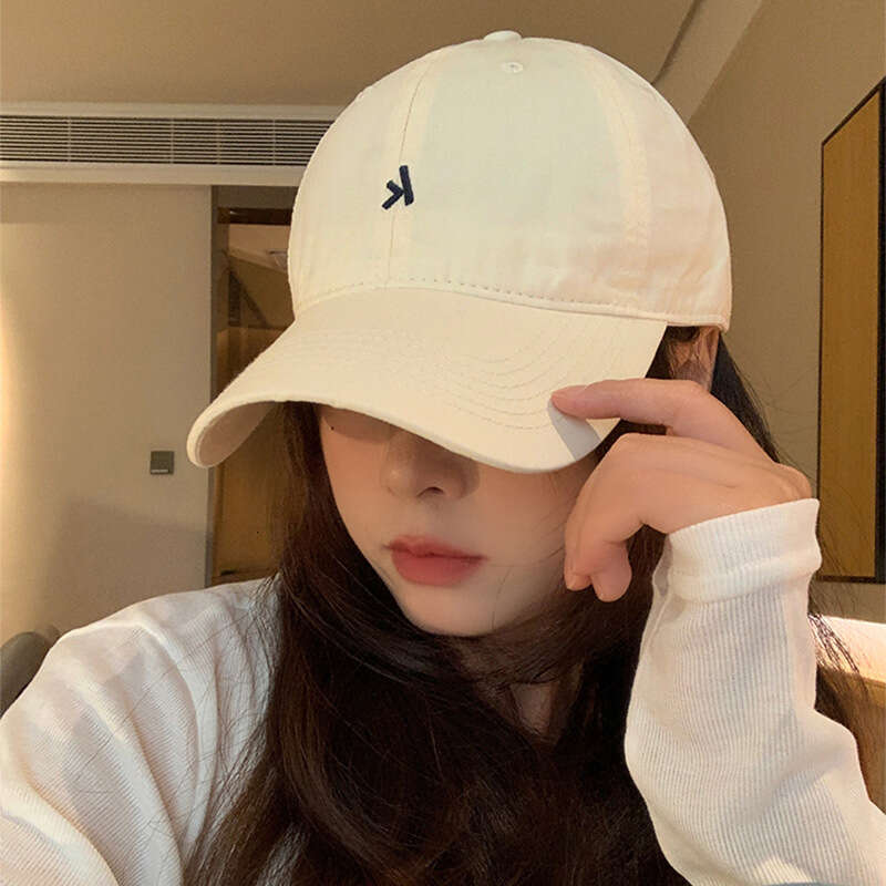 Korean version letter embroidery soft top baseball thin design, small face, big head circumference, sun protection and shading duckbill cap trendy
