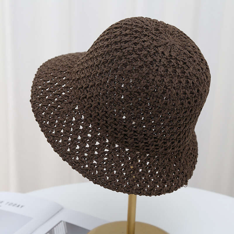 Summer hollow fisherman women's breathable thin anti UV fashionable basin hat, bucket sun hat