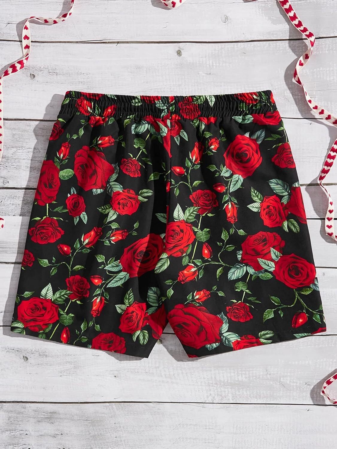 Men's Floral Print Shorts Drawstring Swimming Board Shorts Athletic Sport Shorts cool