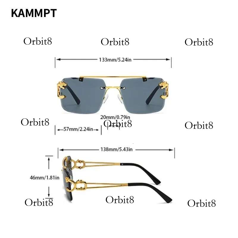 Square Sunglasses Man Woman Brand Designer Vintage Rimless Sun Glasses Male Female Fashion Retro Mirror Oculos De Sol