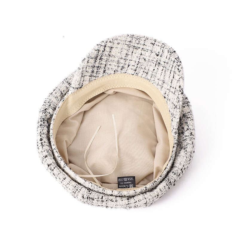 New autumn and winter small fragrant style coarse ral octagonal fashionable atmosphere, eye-catching newspaper, hat, duck tongue beret, children'