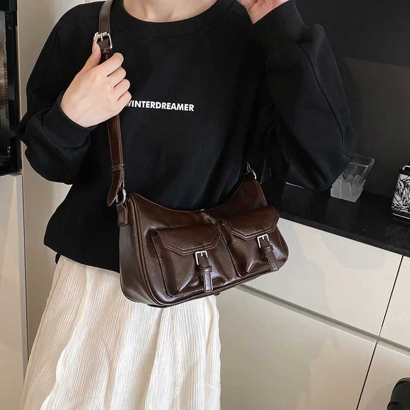 LEFTSIDE Small PU Leather Double Pocket Underwear Bag Suitable for 2024 Y2K Womens Shoe Bag Womens Designer Handbag Y250318