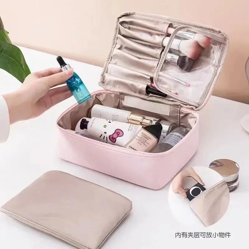 Travel Makeup Bag Water-resistant Toiletry Cosmetic Bag Portable Large Capacity Makeup Box Skincare Toiletry Storage Organizer 250314