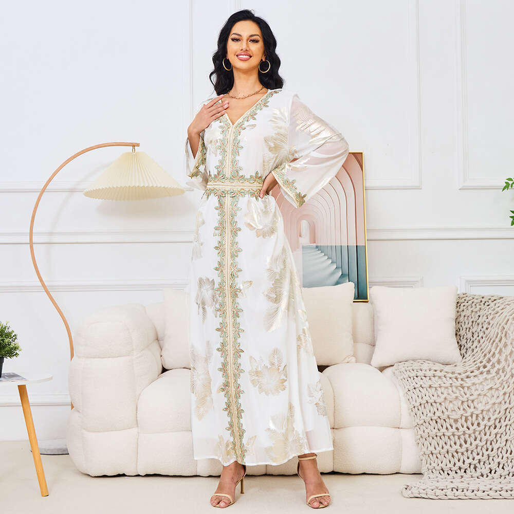 Mt060 Fashion New Hot Stamped Muslim Women's Long Dubai Tourist Dress