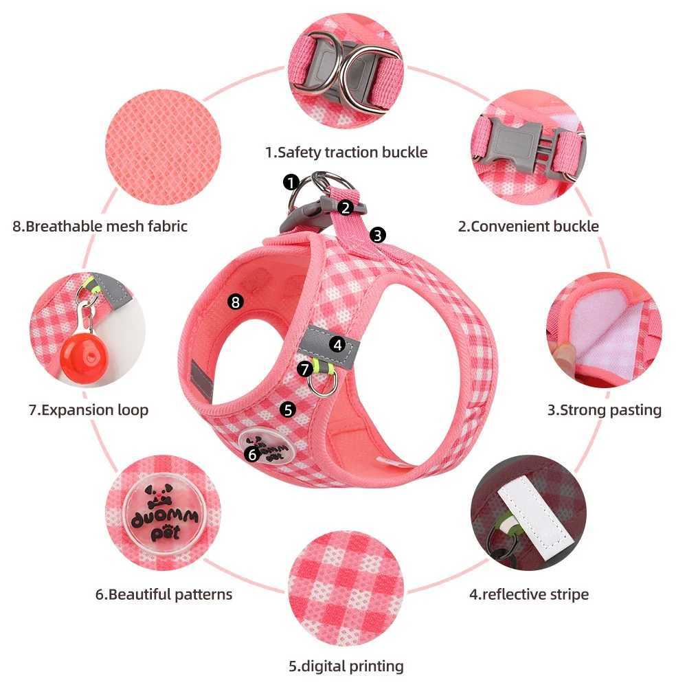 Breathable polyester fiber kitten chest and back with metal buckle and reflection safe walking at nightT250318