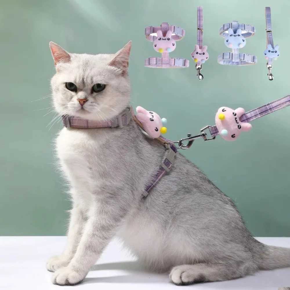 Adjustable cat strap pet anti separation traction rope cartoon double-layer dog harness pet outdoor equipmentT250318
