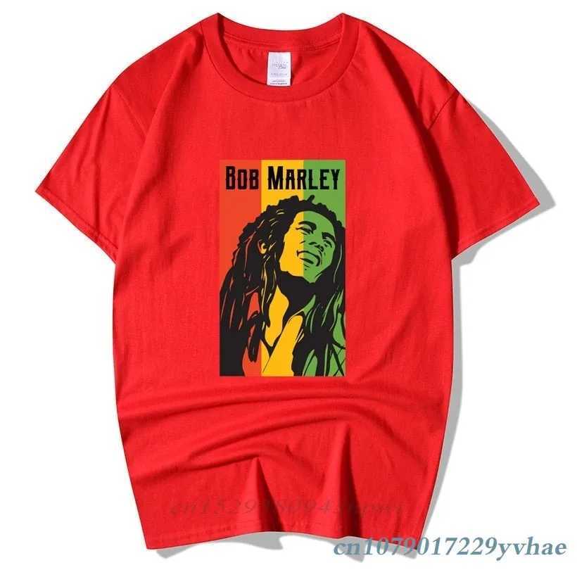 Bob Marley Rock Hip Hop Mens Summer Plus Street Clothing Casual Short Sleeve Round Neck Cotton Reggae Star T-shirtXJ250318